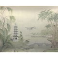 hand painted landscape silk wallpaper - Westlake Scenery