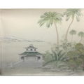 hand painted landscape silk wallpaper - Westlake Scenery