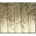 Hand Painted Plum Blossom Gold Gilded Paper Wallpaper For Hotels