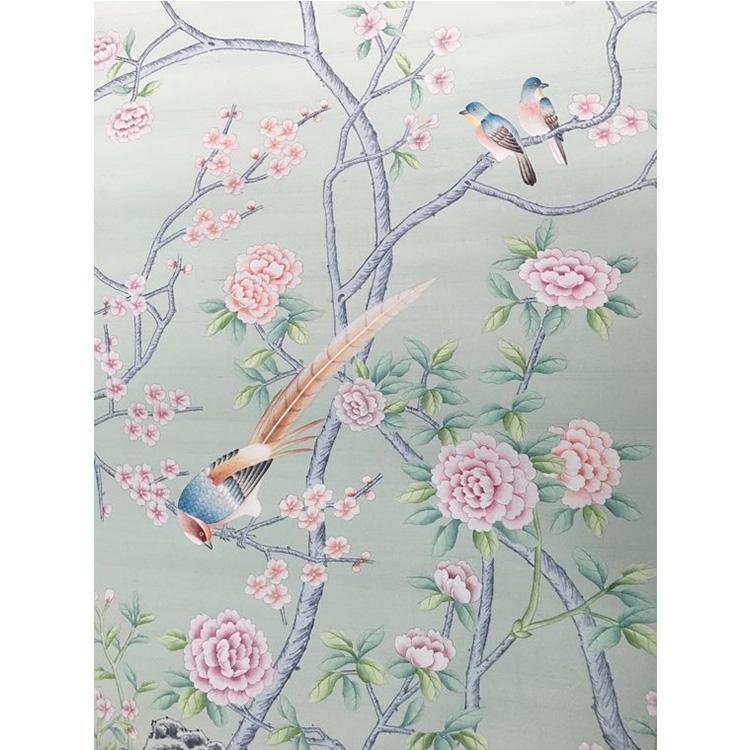 Hand Embroidered Silk Wallpaper - wallpaper - EC wallpaper (China ...