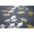 Hand painted Ginkgo leaf silk Wallpaper with partial embroidered