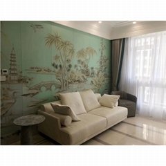 hand painted silk wallpaper, hand painted artworks