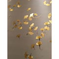 Hand painted Ginkgo leaf silk Wallpaper with partial embroidered