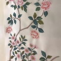 Floral chinoiserie panels, hand painted silk wallpaper, hand paint artworks