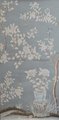 Floral Chinoiserie Handpainted Wallpaper On Blue Tea Paper