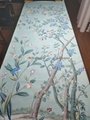 Chinoiserie Handpainted Wallpaper On Blue Tea Paper, Chinoiserie wallpaper