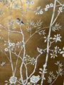 Chinoiserie Handpainted Wallpaper On Gold Metallic With Antiques 4