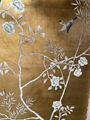 Chinoiserie Handpainted Wallpaper On Gold Metallic With Antiques