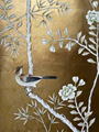 Chinoiserie Handpainted Wallpaper On Gold Metallic With Antiques