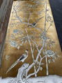 Chinoiserie Handpainted Wallpaper On Gold Metallic With Antiques