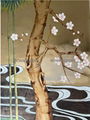 Bamboo&River hand painted wallpaper on gold metallic for home deco