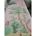 Palm Chinoiserie hand painted wallpaper on pink silk, hand painted artworks 7