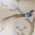 Magnolia Chinoiserie hand painted wallpaper on silk, hand painted artworks