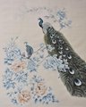 Peacocks wallpaper - hand painted wallpaper on silk, Chinoiserie wallpaper