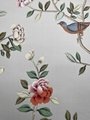 Chinoiserie hand painted wallpaper on silk, Chinoiserie silk wallpaper