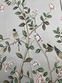 Chinoiserie hand painted wallpaper on silk, Chinoiserie silk wallpaper