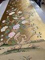 Framed Chinoiserie hand painted wallpaper on gold metallic