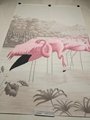 Flamingo Panoramic handpainted wallpaper, panoramic mural wallpaper
