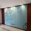 Magnolia Chinoiserie hand painted wallpaper on blue silk, Chinoiserie wallpaper