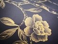 Chinoiserie hand painted wallpaper on black silk, Chinoiserie silk wallpaper