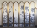 Flamingo Panoramic handpainted wallpaper, panoramic mural wallpaper