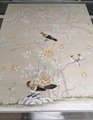 Monochrome Chinoiserie hand painted wallpaper on silk, Chinoiserie wallpaper