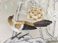 Monochrome Chinoiserie hand painted wallpaper on silk, Chinoiserie wallpaper