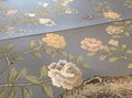 Chinoiserie hand painted wallpaper on sky blue silk, Chinoiserie wallpaper