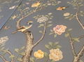Chinoiserie hand painted wallpaper on sky blue silk, Chinoiserie wallpaper 10