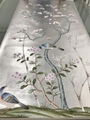 Magnolia Chinoiserie Hand painted silver metallic Wallpaper