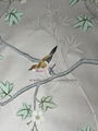 Chinoiserie hand painted wallpaper on hint lilac silk, Chinoiserie wallpaper