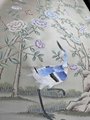 Peony hand painted wallpaper on silk with partial embroidery