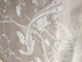 Peony Chinoiserie hand painted wallpaper on silk with pearlescent background 