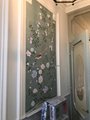 Chinoiserie hand painted wallpaper&Artworks on green silk, Chinoiserie wallpaper