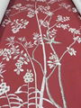 Chinoiserie hand painted wallpaper on red silk, Chinoiserie silk wallpaper 8