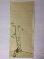 Bamboo Chinoiserie hand painted wallpaper on silk, Chinoiserie silk wallpaper