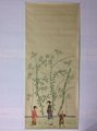 Bamboo Chinoiserie hand painted wallpaper on silk, Chinoiserie silk wallpaper 1