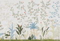 Palm Tree- Chinoiserie hand painted wallpaper on silk, Chinoiserie wallpaper 1