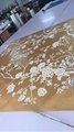 Chinoiserie handpainted wallpaper on gold metallic with antiques