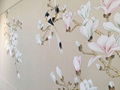 Magnolia hand painted wallpaper on slub silk, Chinoiserie wallpaper 3