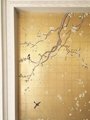 Chinoiserie hand painted wallpaper on gold metallic, Chinoiserie wallpaper 