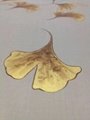 Ginkgo leaves hand painted wallpaper on silk, Chinoiserie silk wallpaper