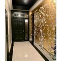 Floral Chinoiserie handpainted wallpaper gold metallic, Chinoiserie wallpaper