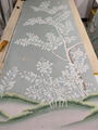 Chinoiserie handpainted wallpaper on blue grey silk, Chinoiserie artworks