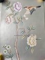 Samples for Hand painted Chinoiserie wallpaper on silver metallic 12"x16"