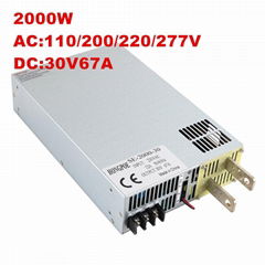 大功率开关电源2000W 30V66A 工业工控 DC30V66A 0-30v可调电源