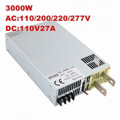 3000W 110V 27A大功率开关电源DC110V27A恒压恒流 0-110V可调电源