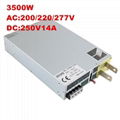 3500W high power switching power supply DC250V14A 0-250V adjustable power supply