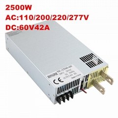 供应2500W 60V开关电源 工业工控DC60V41A 恒压恒流0-60v可调电源