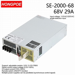 2000W 68VDC Power Supply 0-68V Adjustable Power 0-5V Analog Control output